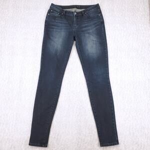 prAna London Skinny Jeans Womens 8/29 Blue Dark Wash Tall Inseam Sustainable